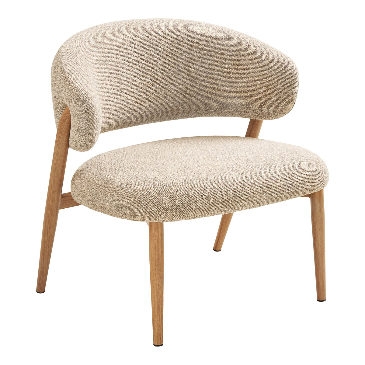 Cavi Loungestol i Sand Polyester og Trælook Stålben fra House Nordic – produktbillede fra UniqueBeds Home and Living