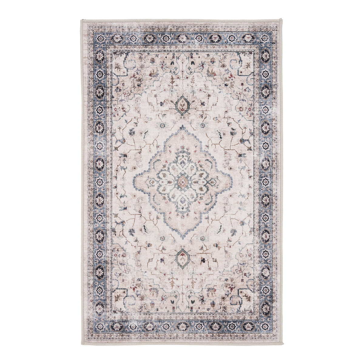 Havana Dørmåtte i Off White/Beige/Støvet Blå Polyester fra House Nordic – produktbillede fra UniqueBeds Home and Living