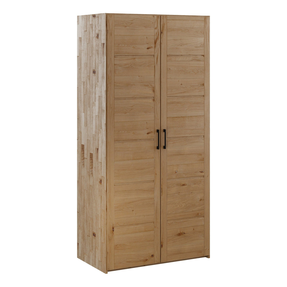 Saga Snedker Skab med 2 Låger og Skabsramme i Massiv FSC Egetræ og Naturolie fra Organic Sleep | B109 x H221 x D65 cm fra Unique Beds, Home & Living