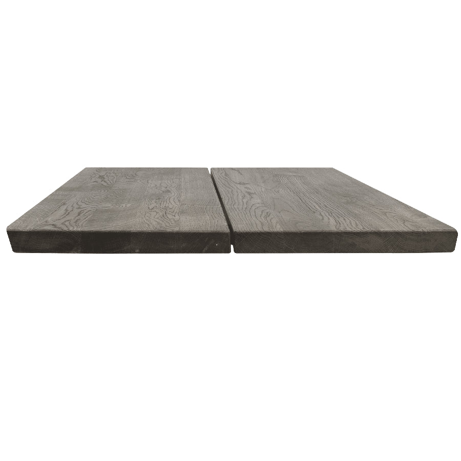 Asta Snedker Cafébord i Massiv Egetræ & Grå Olie fra House Of Sander | B: 80cm. L: 120-140cm. H: 4cm. – fra Unique Beds, Home & Living
