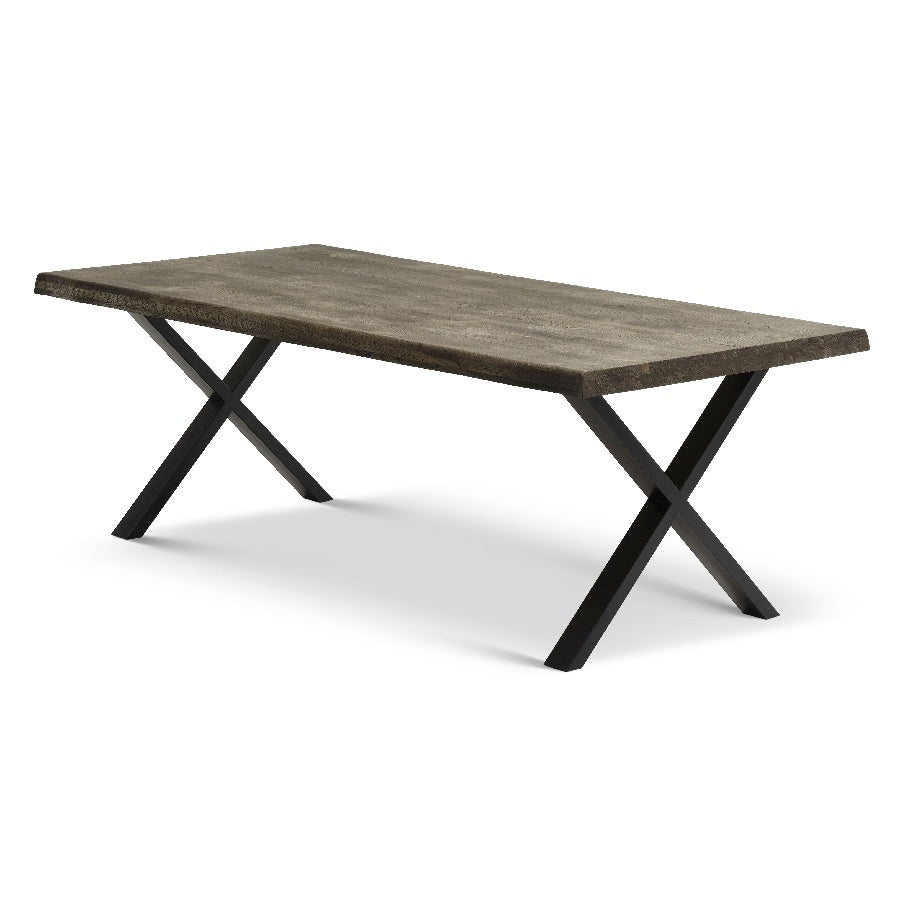 Atlantic Spisebord med 60 mm Bordplade i Massiv Smoked Egetræ fra Lexpo Living | 100x220/260 cm