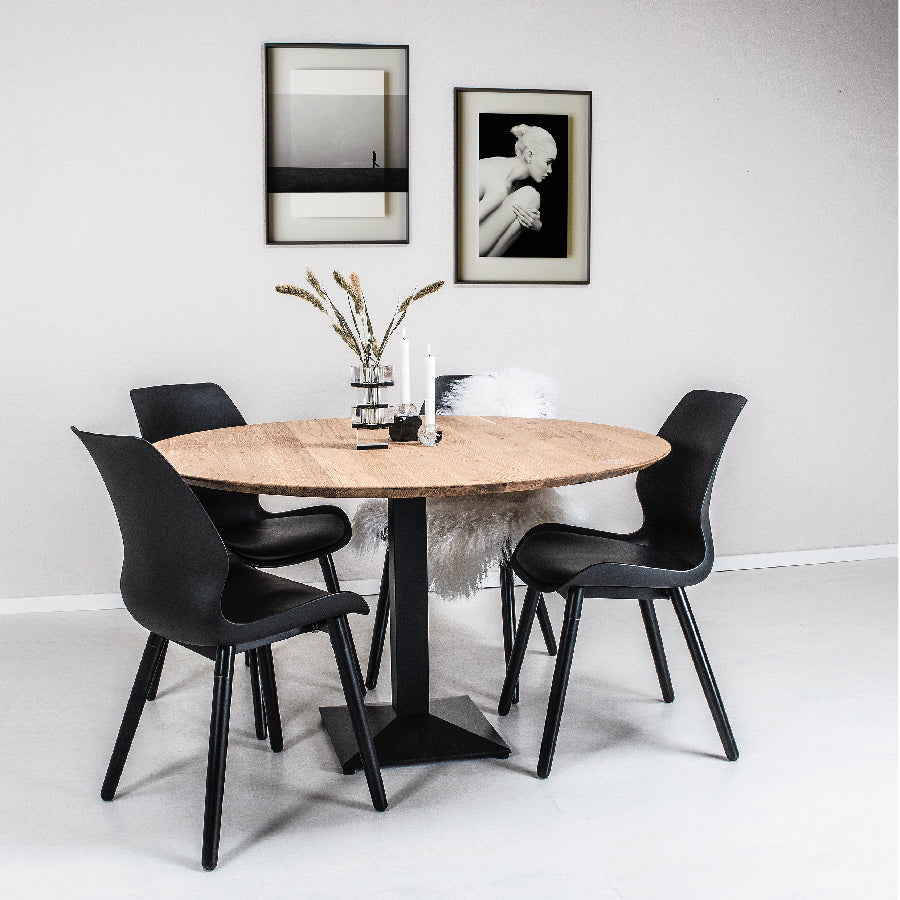Boston Snedker Spisebord i Massiv Egetræ & Natur Olie fra House Of Sander | Ø80-128cm. H3cm. – fra Unique Beds, Home & Living