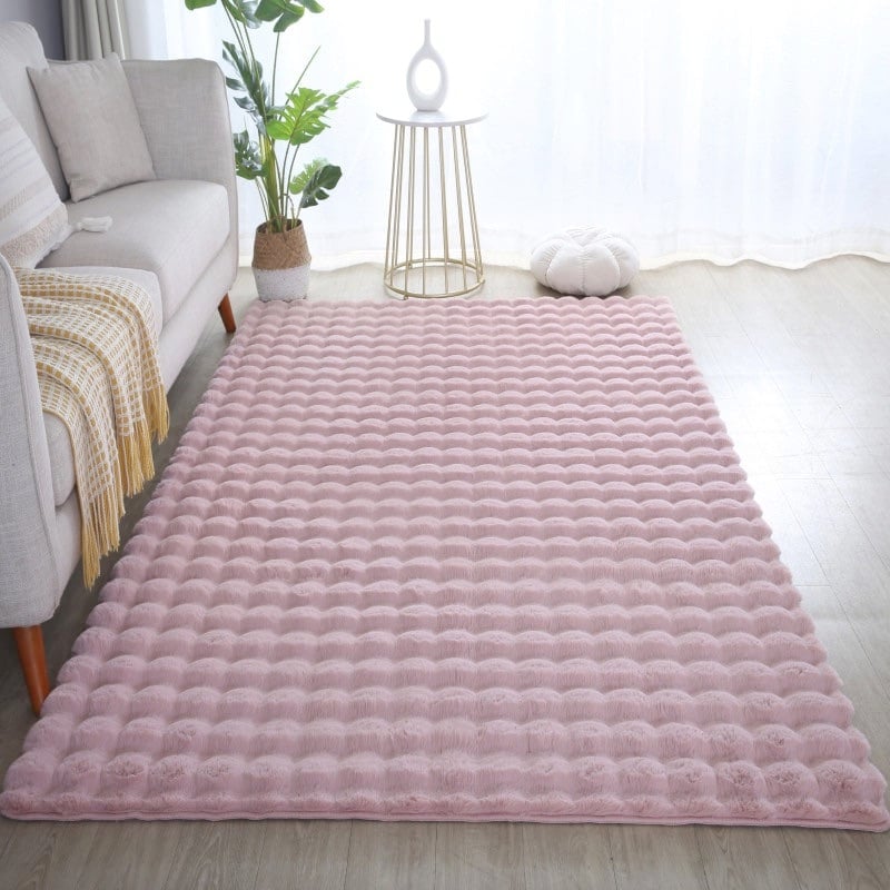 Emilia Gulvtæppe i Lyserød/Rosa med Mønster af Bløde Bølger fra Rugs by Uniquebeds Home & Living | Flere Størrelser