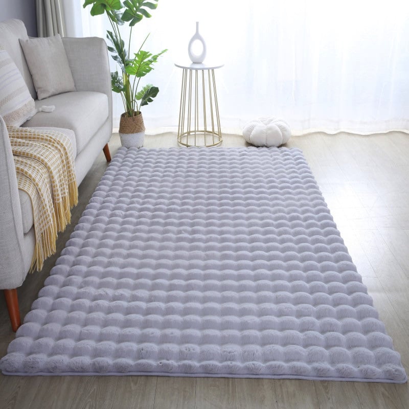 Emilia Gulvtæppe i Sølvgrå med Mønster af Bløde Bølger fra Rugs by Uniquebeds Home & Living | Flere Størrelser
