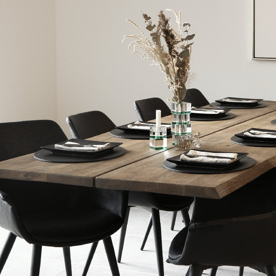 Hugin Snedker Spisebord i Massiv Egetræ & Smoked Olie fra House Of Sander | B80-103cm. L120-295cm. H4cm. – fra Unique Beds, Home & Living