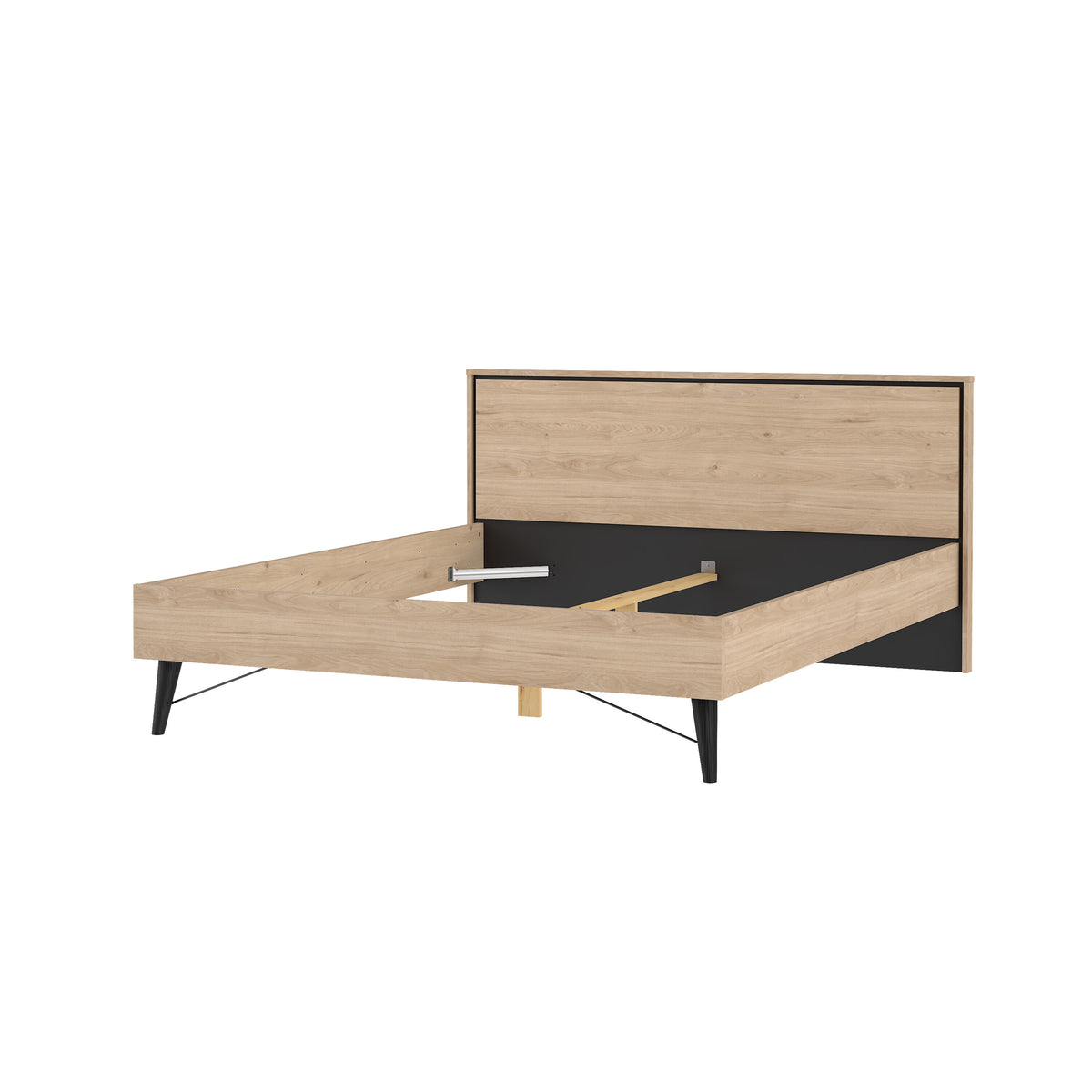 Ry Seng 160x200 med Franske Hjørner i Jackson Hickory fra Tvilum | B172,6xD206,6xH91,3cm