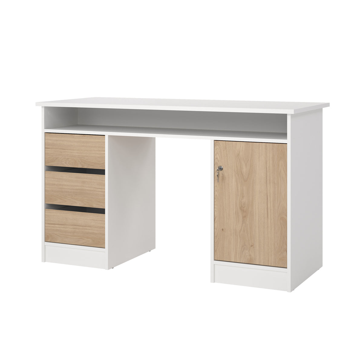 Function Plus Skrivebord med 1 Dør og 3 Skuffer i Flere Farver fra Tvilum | B126xD55xH75,6cm