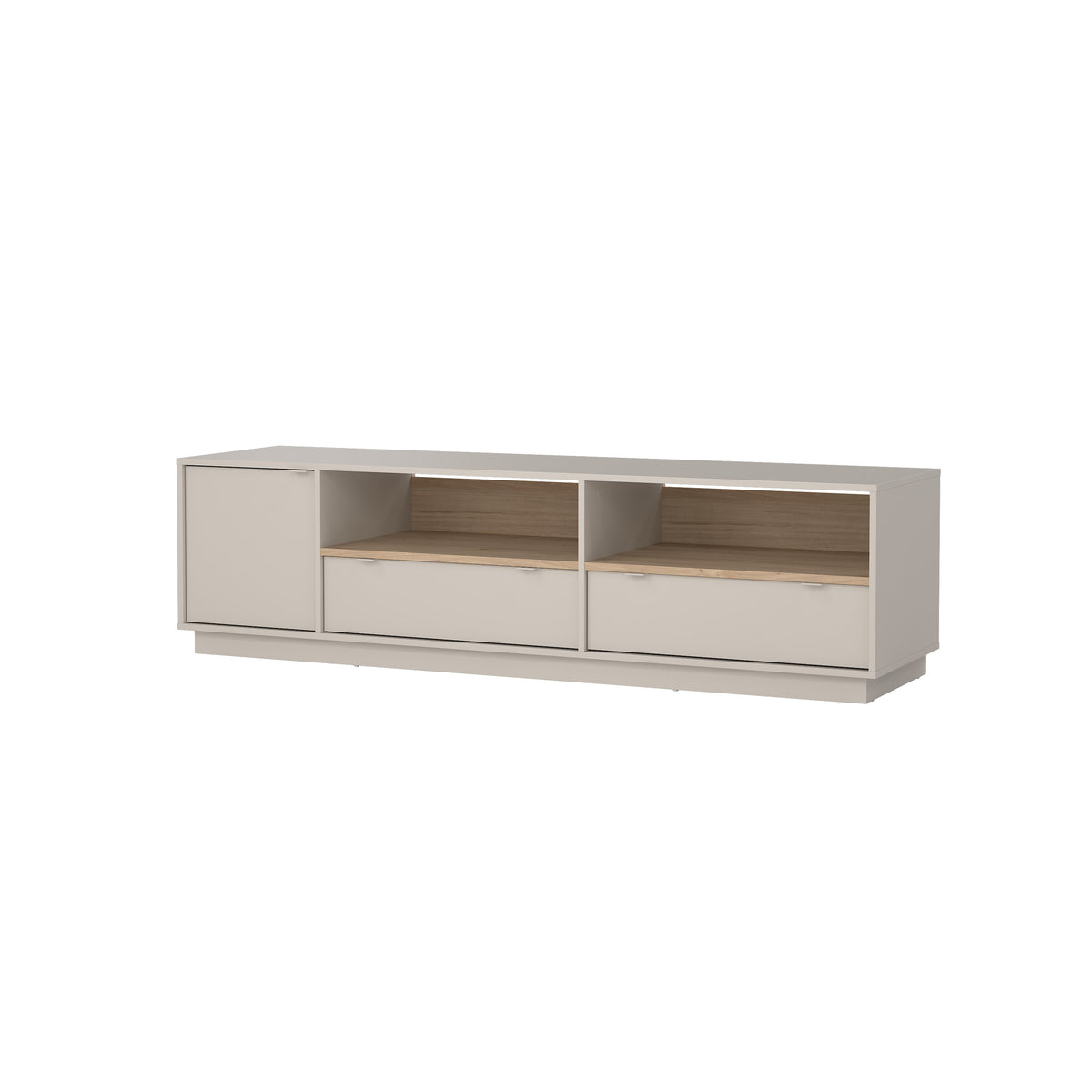 Cube TV-møbel med 1 Dør og 2 Skuffer i Cashmere og Jackson Hickory fra Tvilum | B177,2xD48,1xH48,3cm