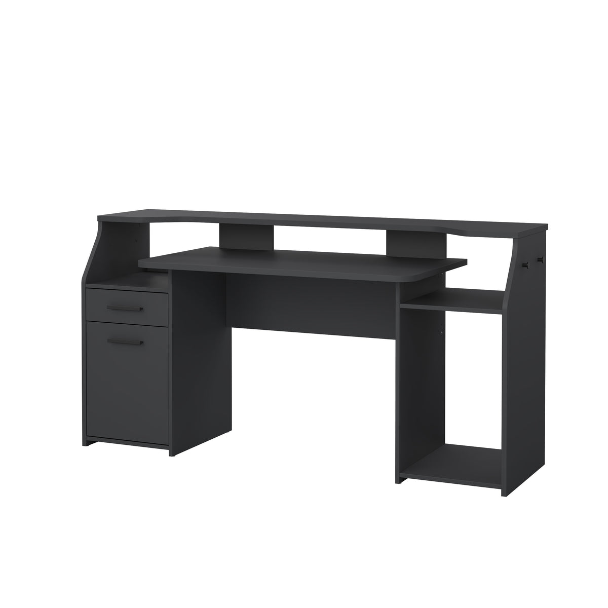 Function Plus Gamingbord med 1 Dør og 1 Skuffe i Mat Grå fra Tvilum | B171xD62,2xH89,2cm