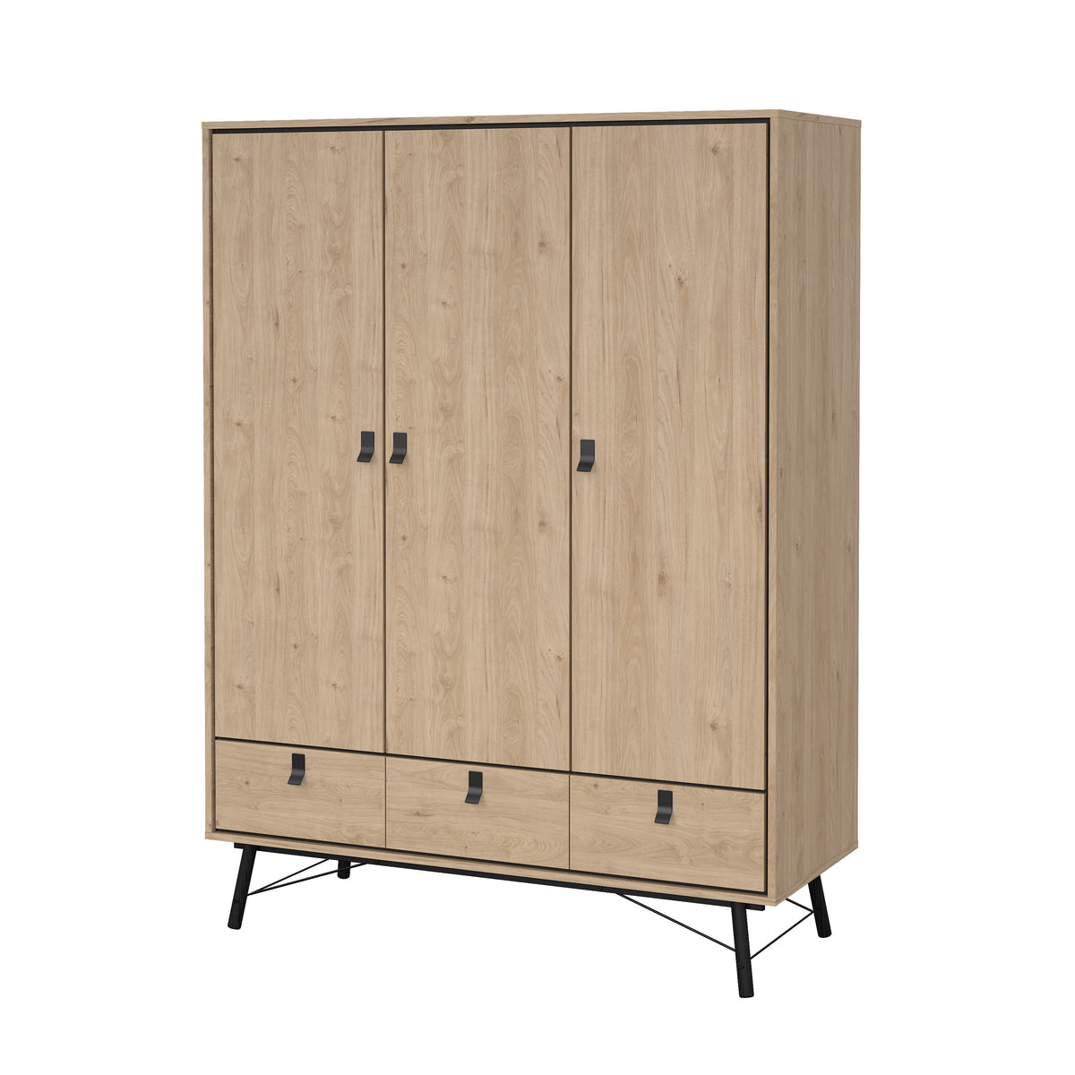 Ry Garderobeskab med 3 Døre og 3 Skuffer i Flere Farver fra Tvilum | B150,2xD60,1xH200,4cm | Model 86011