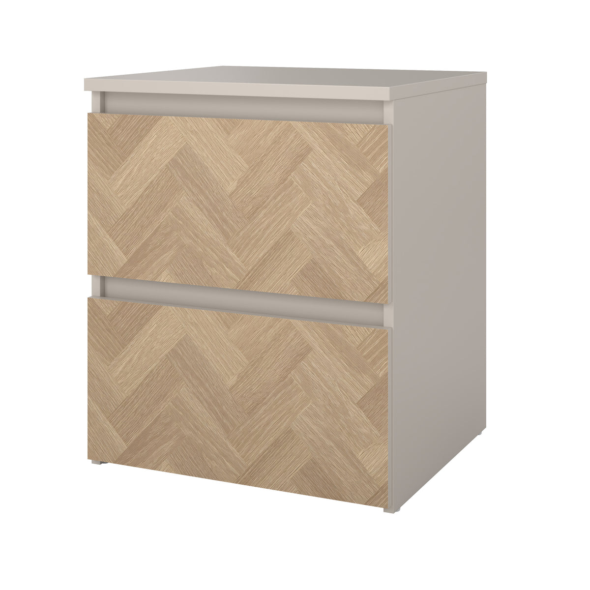 Lima Natbord med 2 Skuffer i Cashmere Sildebensmønster fra Tvilum | B39,6xD35,95xH47,5cm