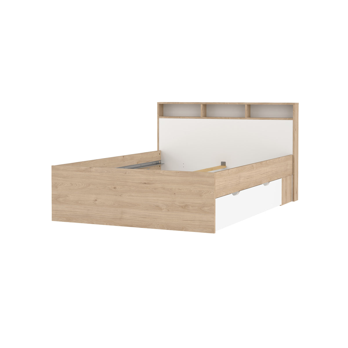 Ikast Seng 140x200 med 2 Skuffer i Jackson Hickory og Hvid fra Tvilum | B149,8xD216xH96,8cm