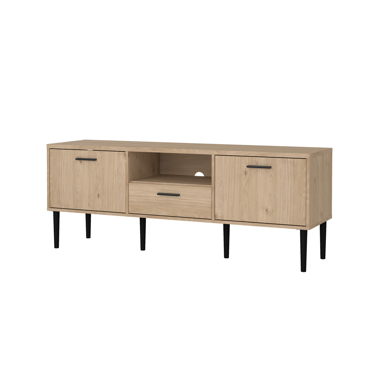Media TV-møbel med 2 Døre og 1 Skuffe i Jackson Hickory fra Tvilum | B147,2xD39,8xH56,8cm