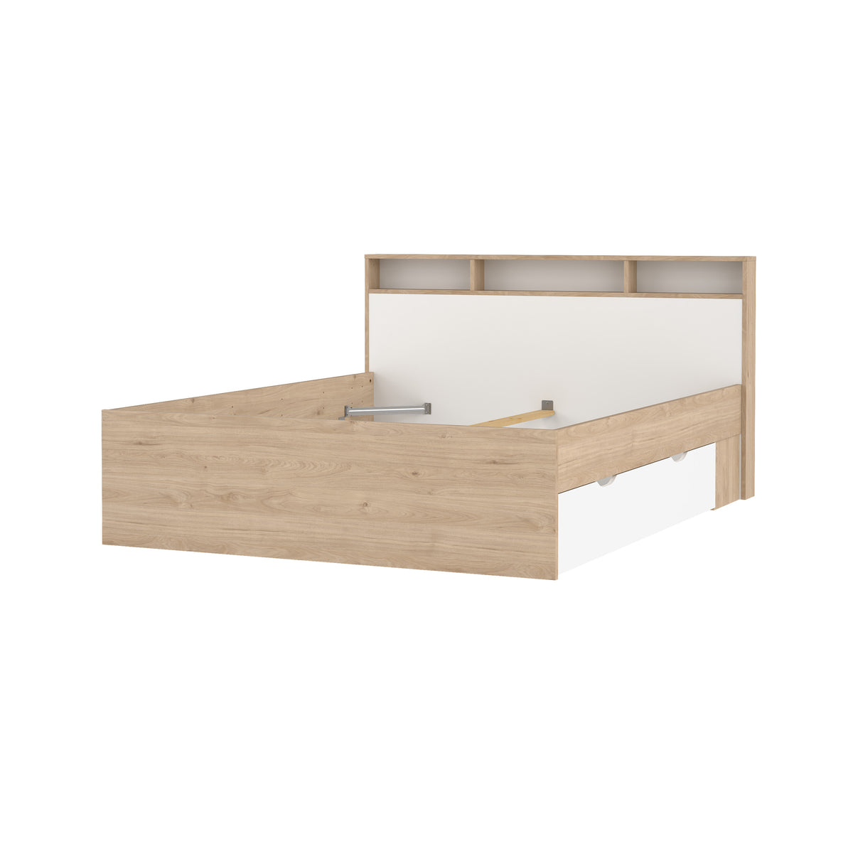 Ikast Seng 160x200 med 2 Skuffer i Jackson Hickory og Hvid fra Tvilum | B169,8xD216xH96,8cm