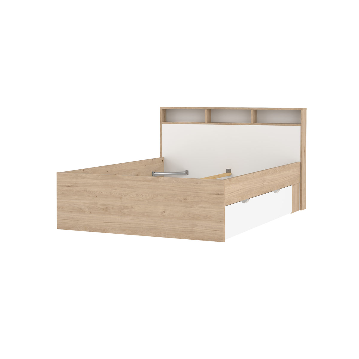 Ikast Seng 140x190 med 2 Skuffer i Jackson Hickory og Hvid fra Tvilum | B149,8xD206xH96,8cm