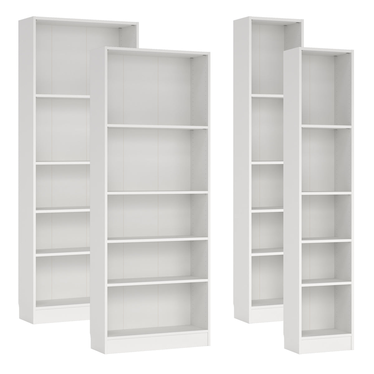 Basic Reolkombination med 4 Hylder i Hvid fra Tvilum | D26,75xH203,2cm | Model 71760/39