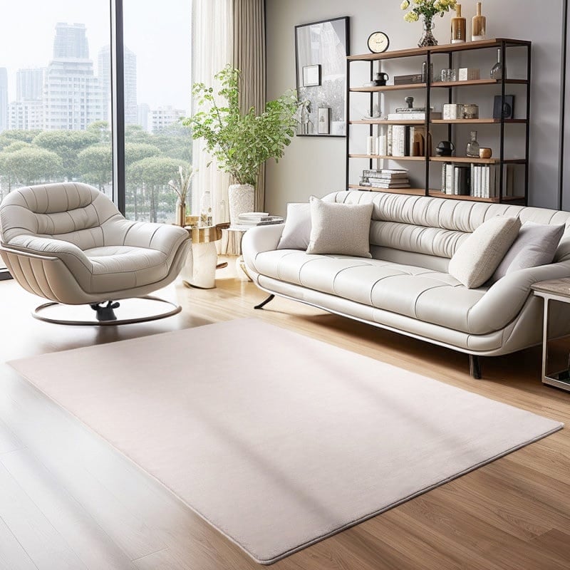 Margot Gulvtæppe i Beige med Skridsikkert Underlag fra Rugs by Uniquebeds Home & Living | Flere Størrelser i Firkantet & Rund