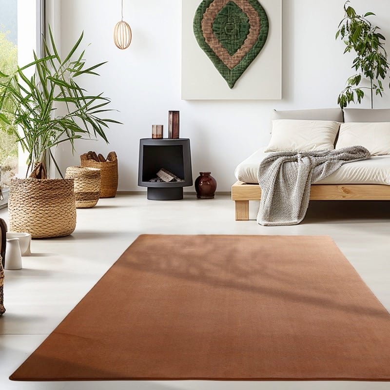 Margot Gulvtæppe i Brun med Skridsikkert Underlag fra Rugs by Uniquebeds Home & Living | Flere Størrelser i Firkantet & Rund