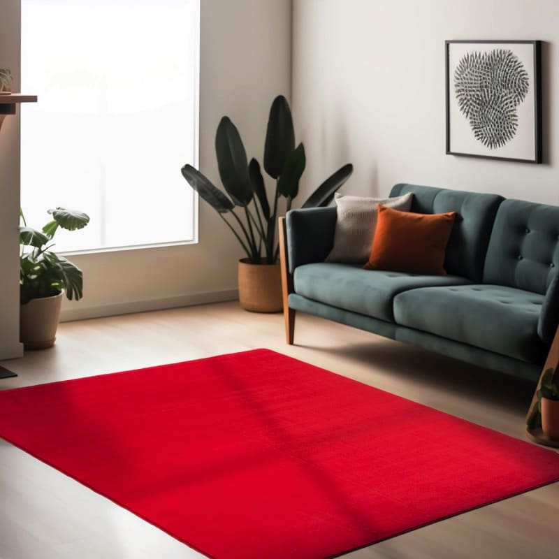 Margot Gulvtæppe i Rød med Skridsikkert Underlag fra Rugs by Uniquebeds Home & Living | Flere Størrelser i Firkantet & Rund
