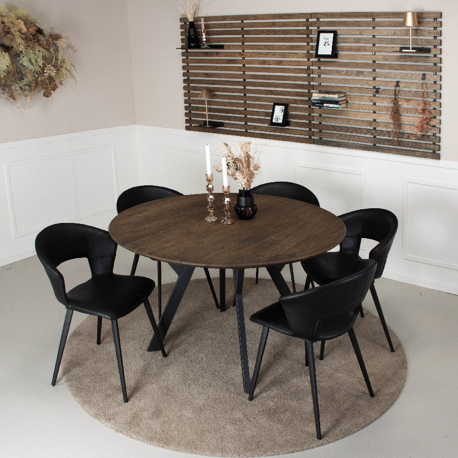 Miami Snedker Spisebord med Udtræk i Massiv Egetræ & Smoked Olie fra House Of Sander | Ø128-150cm. H3cm. – fra Unique Beds, Home & Living