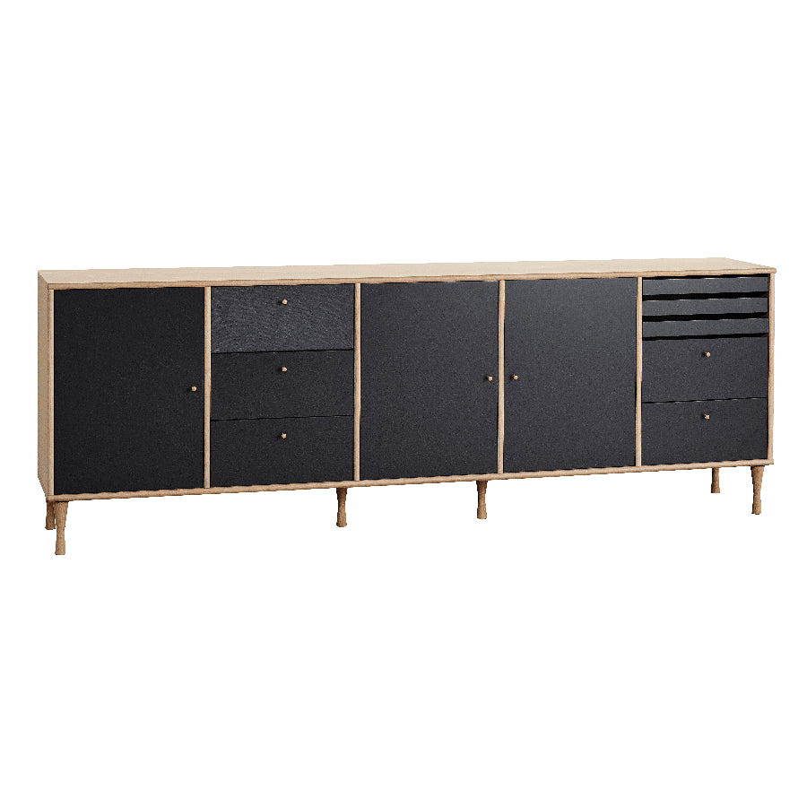 Mistral Modul 111 i Brun og Sort Massiv Egetræsfinér fra Hammel Furniture | Færdig Kombination 9 - BHD 219,8x60,8x32,5 cm – fra Unique Beds, Home & Living