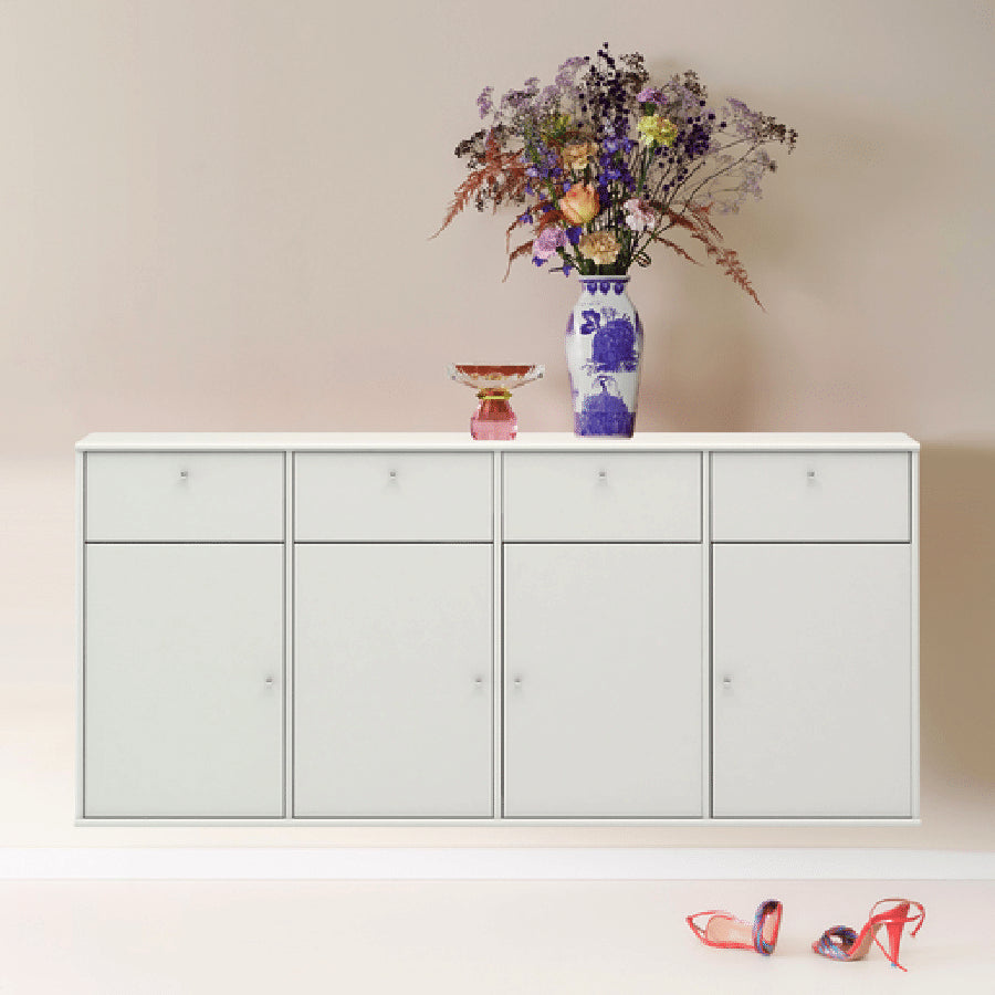 Mistral Modul 118 i Hvid Massiv Egetræsfinér fra Hammel Furniture | Færdig Kombination 10 - BHD 219,8x60,8x32,5 cm – fra Unique Beds, Home & Living