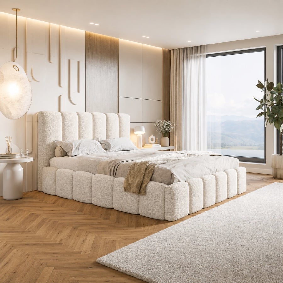 Slim Model 11 Polstret Sengeramme Med Opbevaring Fra CozyQuilt Sleep | Håndlaves i Møbelstof, Fløjl, Velour & Læder – fra Unique Beds, Home & Living