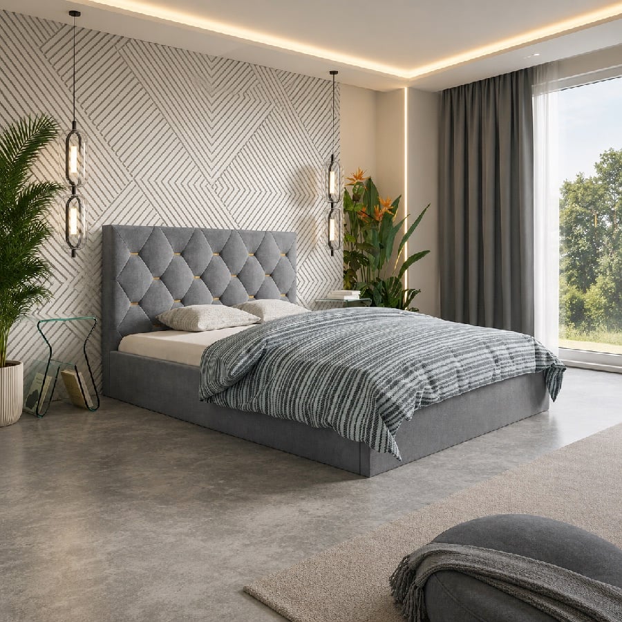 Slim Model 4 Polstret Sengeramme Med Opbevaring Fra CozyQuilt Sleep | Håndlaves i Møbelstof, Fløjl, Velour & Læder – fra Unique Beds, Home & Living