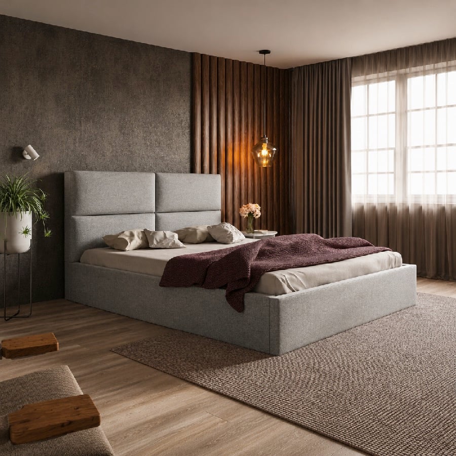 Slim Model 6 Polstret Sengeramme Med Opbevaring Fra CozyQuilt Sleep | Håndlaves i Møbelstof, Fløjl, Velour & Læder – fra Unique Beds, Home & Living