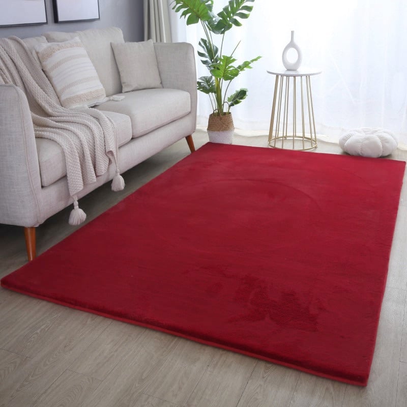 Violet Gulvtæppe i Rød fra Rugs by Uniquebeds Home & Living | Flere Størrelser i Firkantet & Rund