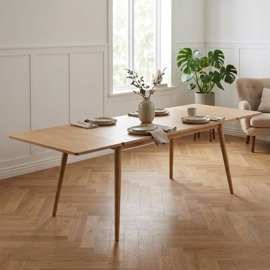 1stk. Tillægsplade til Barrali Spisebord i Naturlig Egetræs finer fra Unique Furniture | 90x45cm