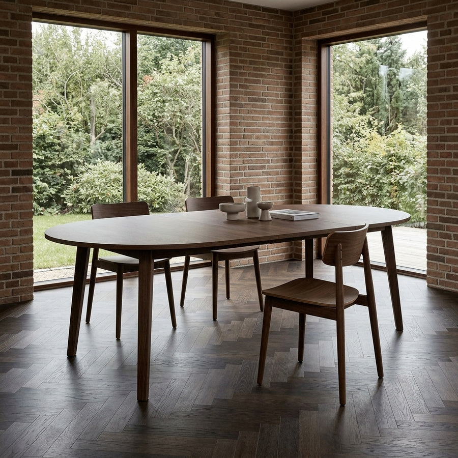 A-Line Spisebord i Røg Egetræ fra Actona | Ø120-220x75 cm - Billede 1