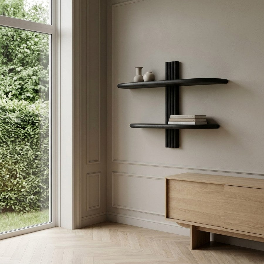 Aliano Væghylde i Sort Egetræ fra House Nordic | B65xD17,5xH42,5 cm - Billede 1