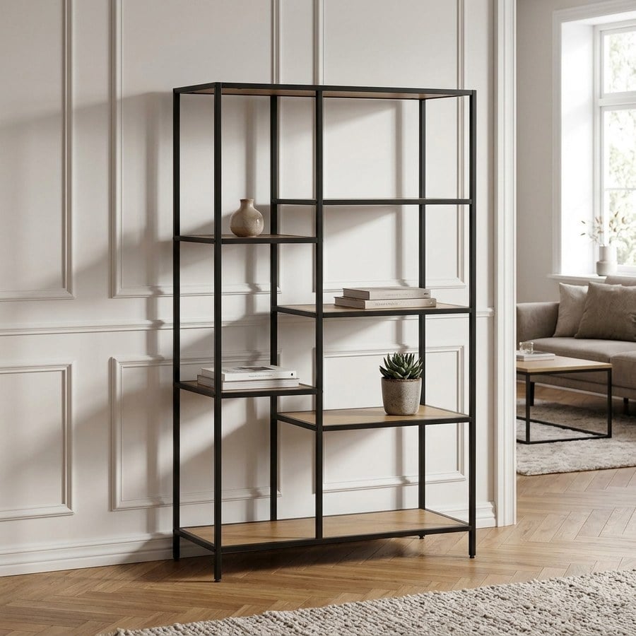 Altino Reol i Vildeg Melamin med Sort Metal Stel fra Unique Furniture | B80xD35xH146cm