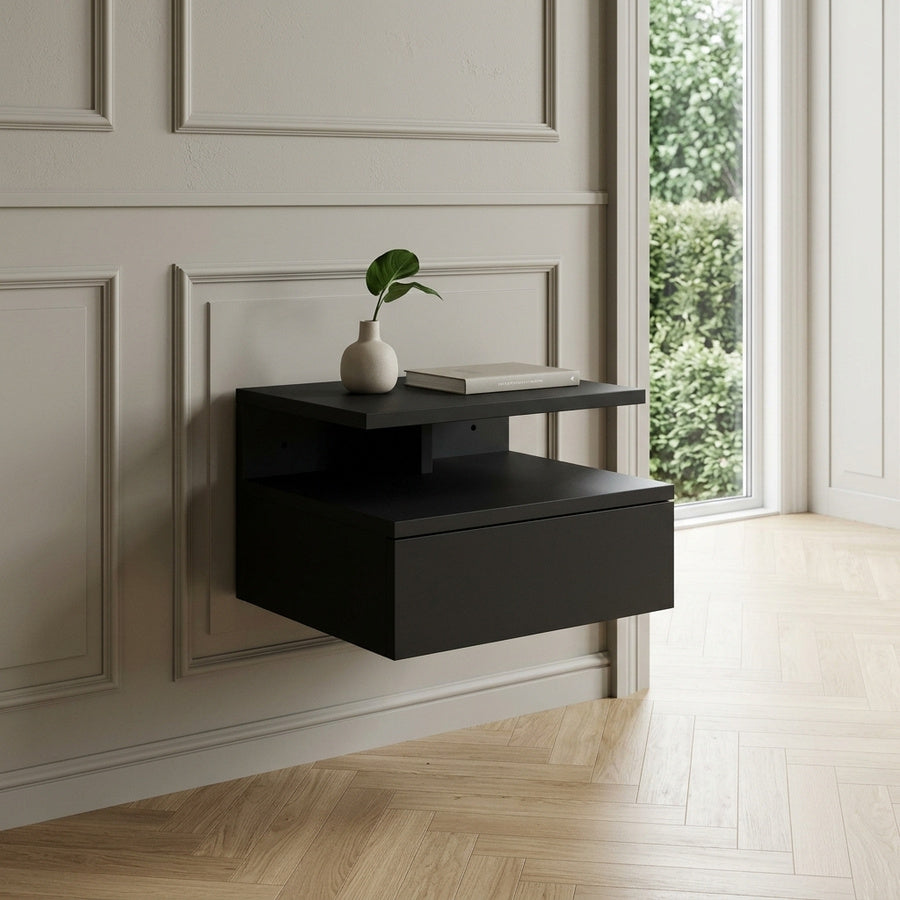 Ashlan Natbord i Sort MDF med Vægmontering fra Actona | B35xD32xH22,5cm - Billede 1