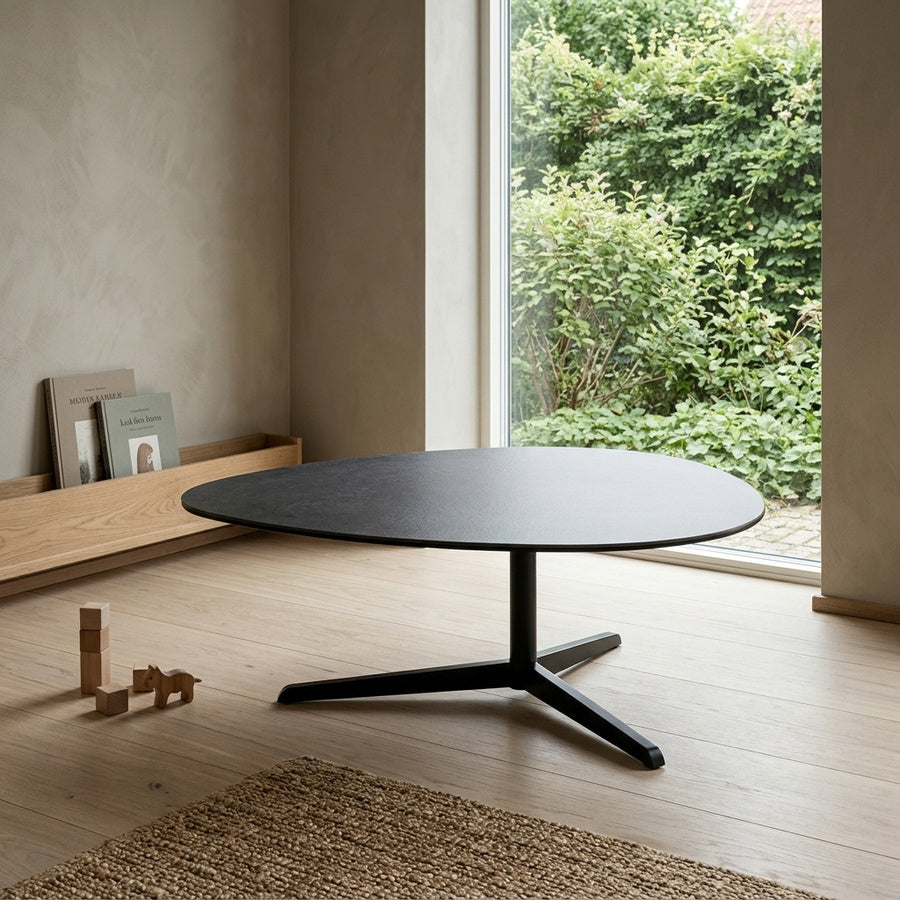 Barnsley Plekter Sofabord i Sort Keramik & Stel i Sort Stål fra Actona | B100xD95xH41cm - Billede 1