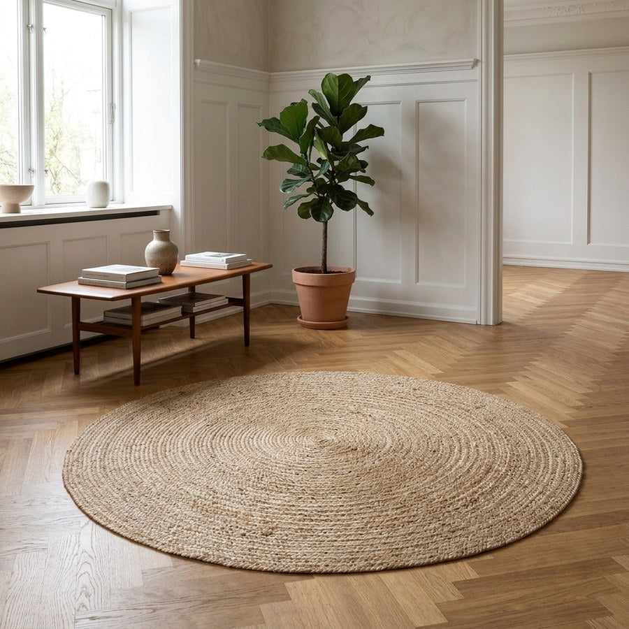 Bombay Tæppe i Naturflet fra House Nordic | Ø150cm