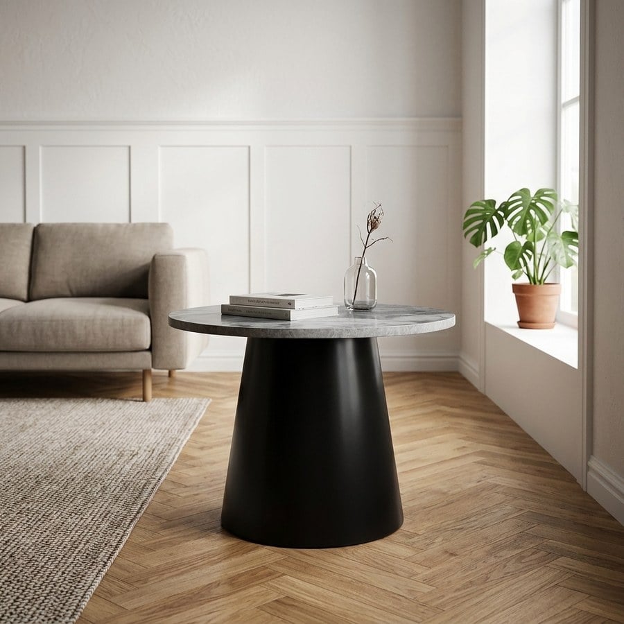 Brito Sofabord i Grå/Sort Marmor Look fra House Nordic | L60xB60xH45cm