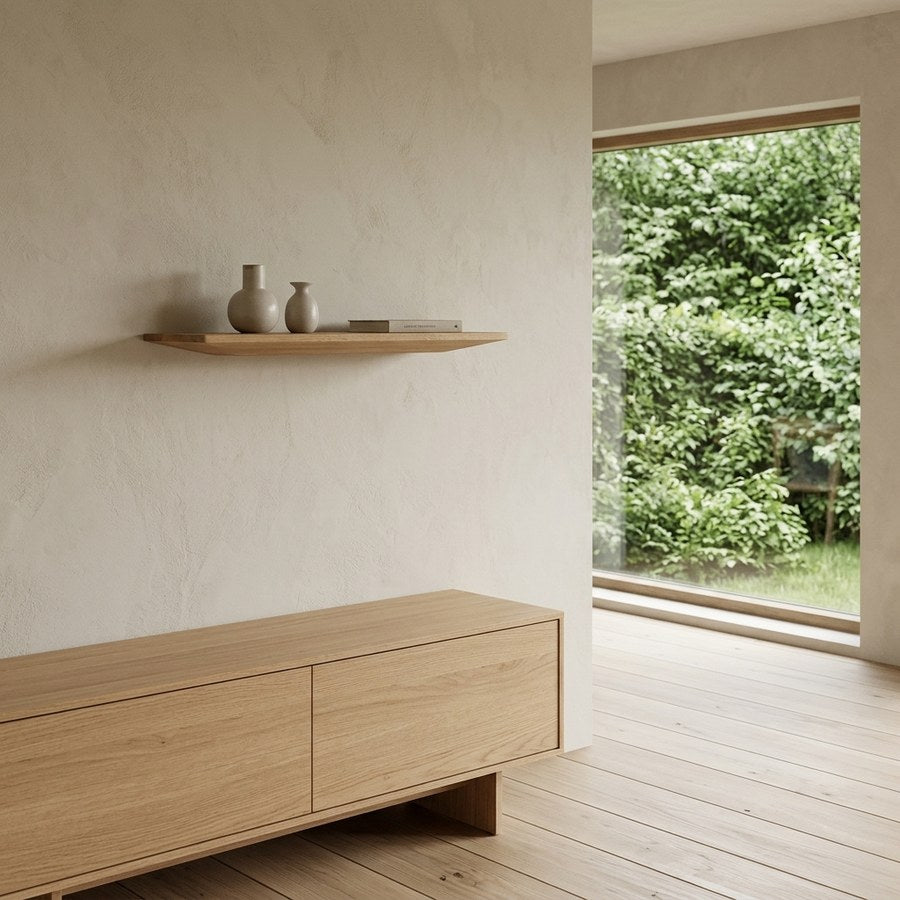 Calcata Væghylde i Egetræ fra House Nordic | B42,5xD14,5xH3 cm - Billede 1
