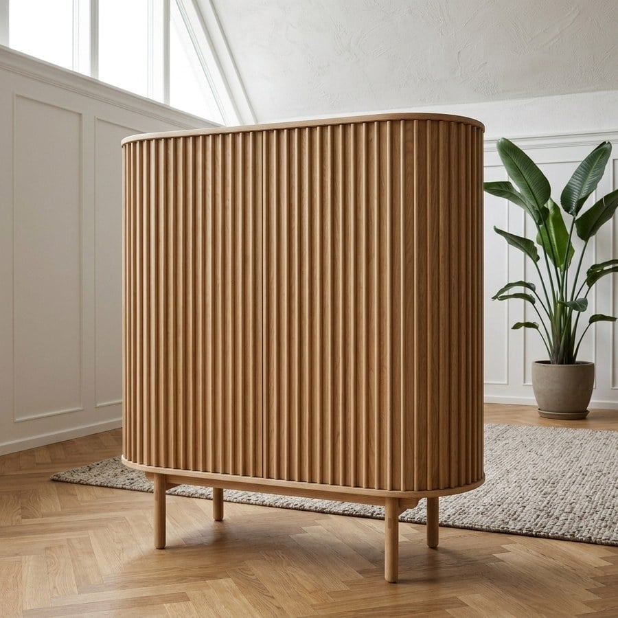 Carno Skab i Natur Egetræ fra Unique Furniture | 45x110x125 cm