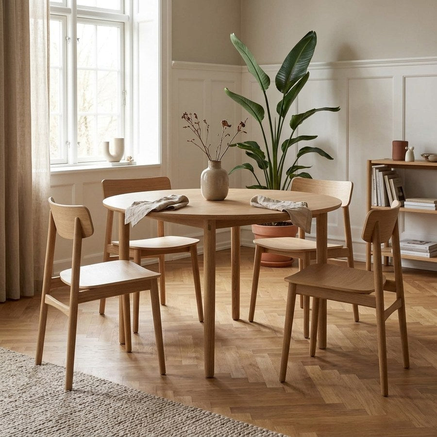Carno Spisebord i Egetræ og Finér fra Unique Furniture | Ø120xH74cm