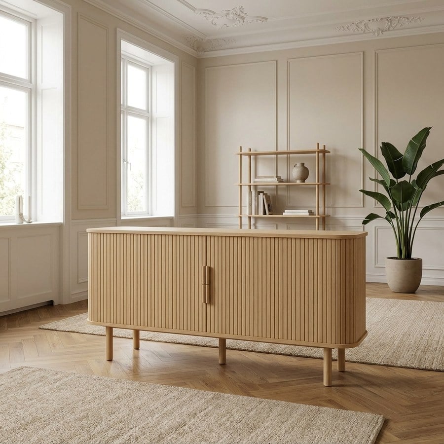 Cavo Skænk i Natur Egetræ fra Unique Furniture | B160xH76xD45cm