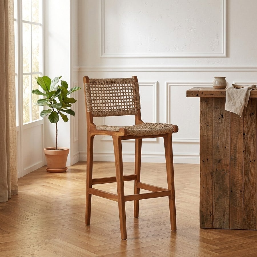 Derby Counterstol / Barstol i Flet og Massiv Teaktræ Fra House Nordic | Teak