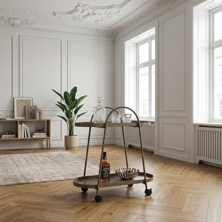 Empoli Barvogn i Stål Brun fra House Nordic | L60xB275xH64cm