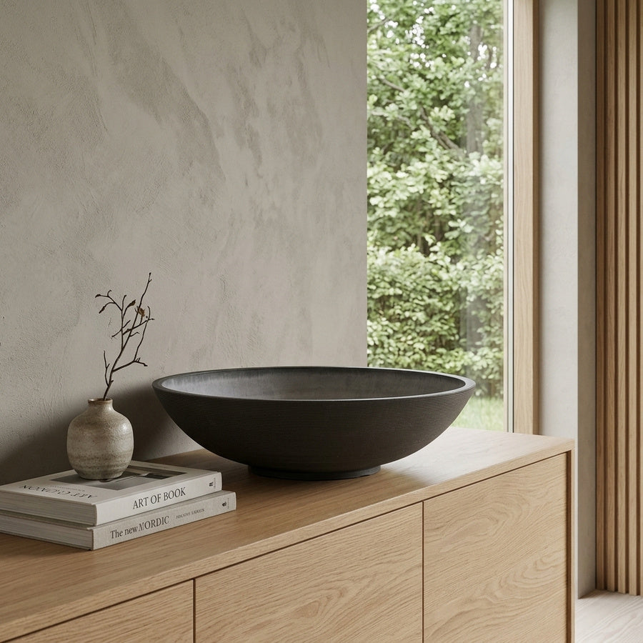 Fleuriste Vandblomst-Fad i Mørkegrå fra House Nordic | Ø60xH16.5cm - Billede 1