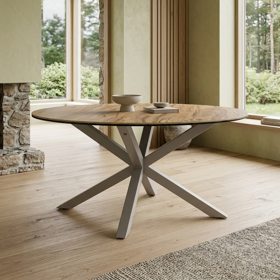 Heaven Sofabord i Vild Eg Keramik & Glas & Stel i Grå Stål fra Actona | Ø82x40 cm - Billede 1