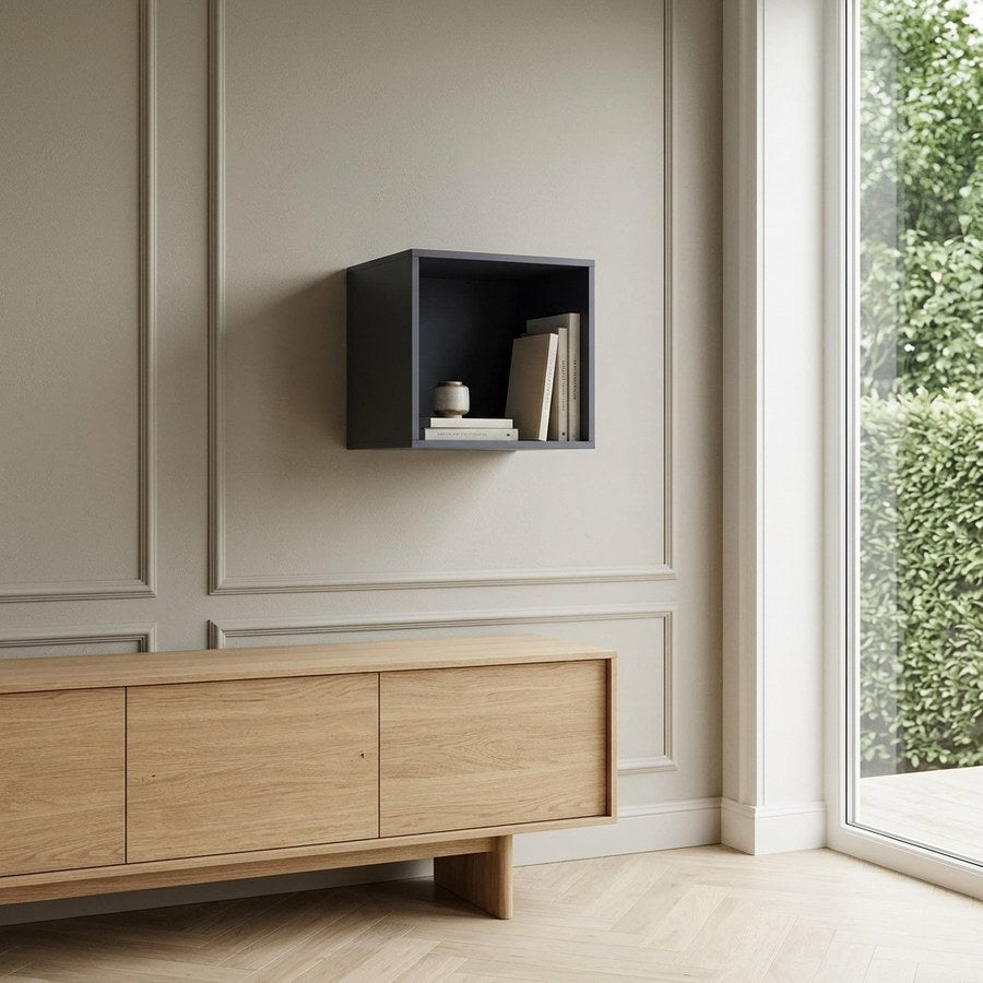 Horne Væghylde i Mørkegrå Malet Træ fra House Nordic | L34xB30xH34cm - Billede 1