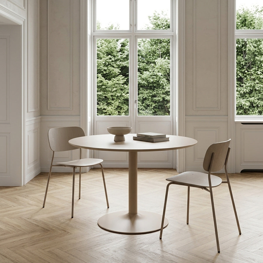 Ibiza Spisebord i Beige MDF & Stel i Beige Stål fra Actona | Ø110x74 cm - Billede 1