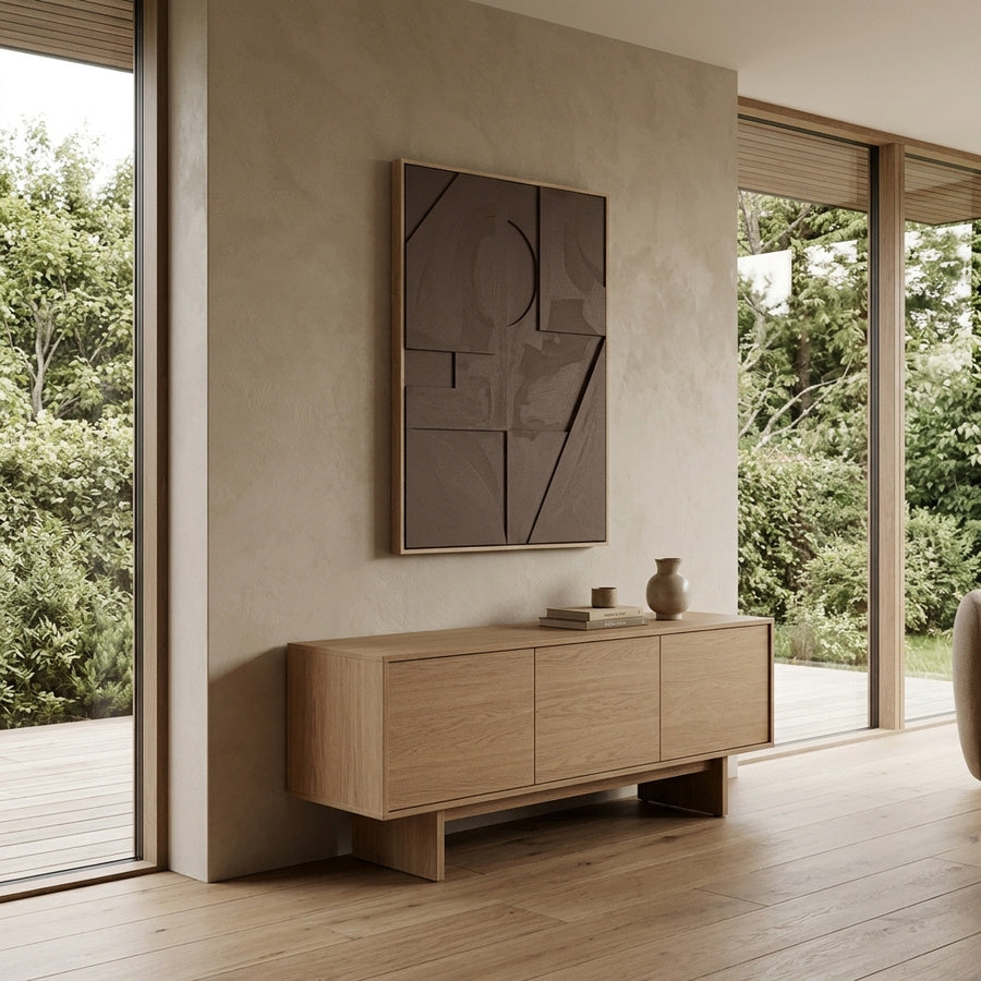 Isabella Relief Vægdekoration i Brun Polyester &amp; MDF fra House Nordic | B60xD4,4xH90 cm - Billede 1