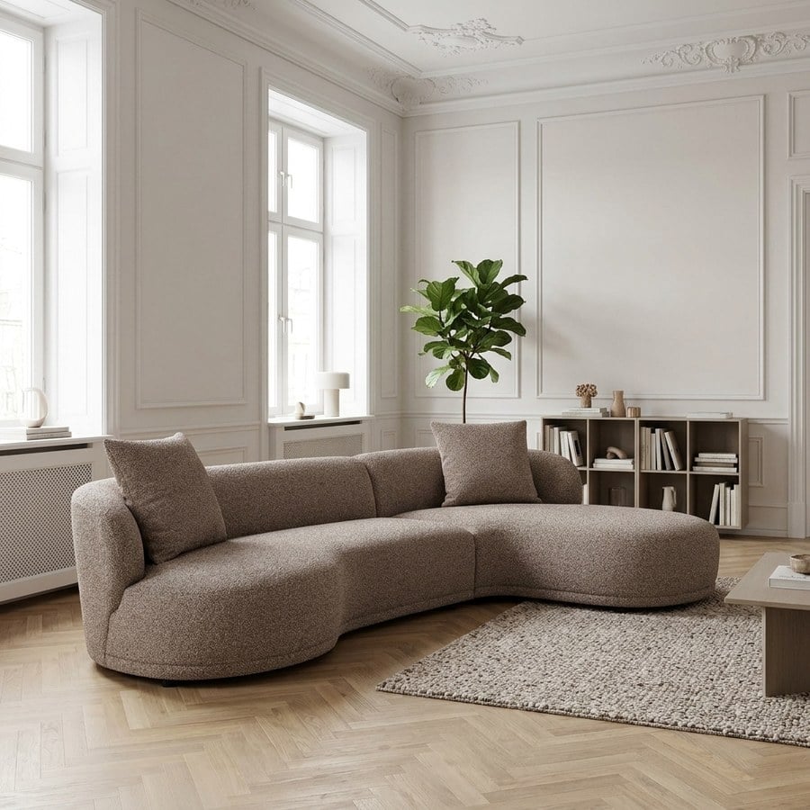 Kingston Sofa med 2 Puder i Brun Fra House Nordic | Højrevendt | B256cm | Dybde: 67-148 cm